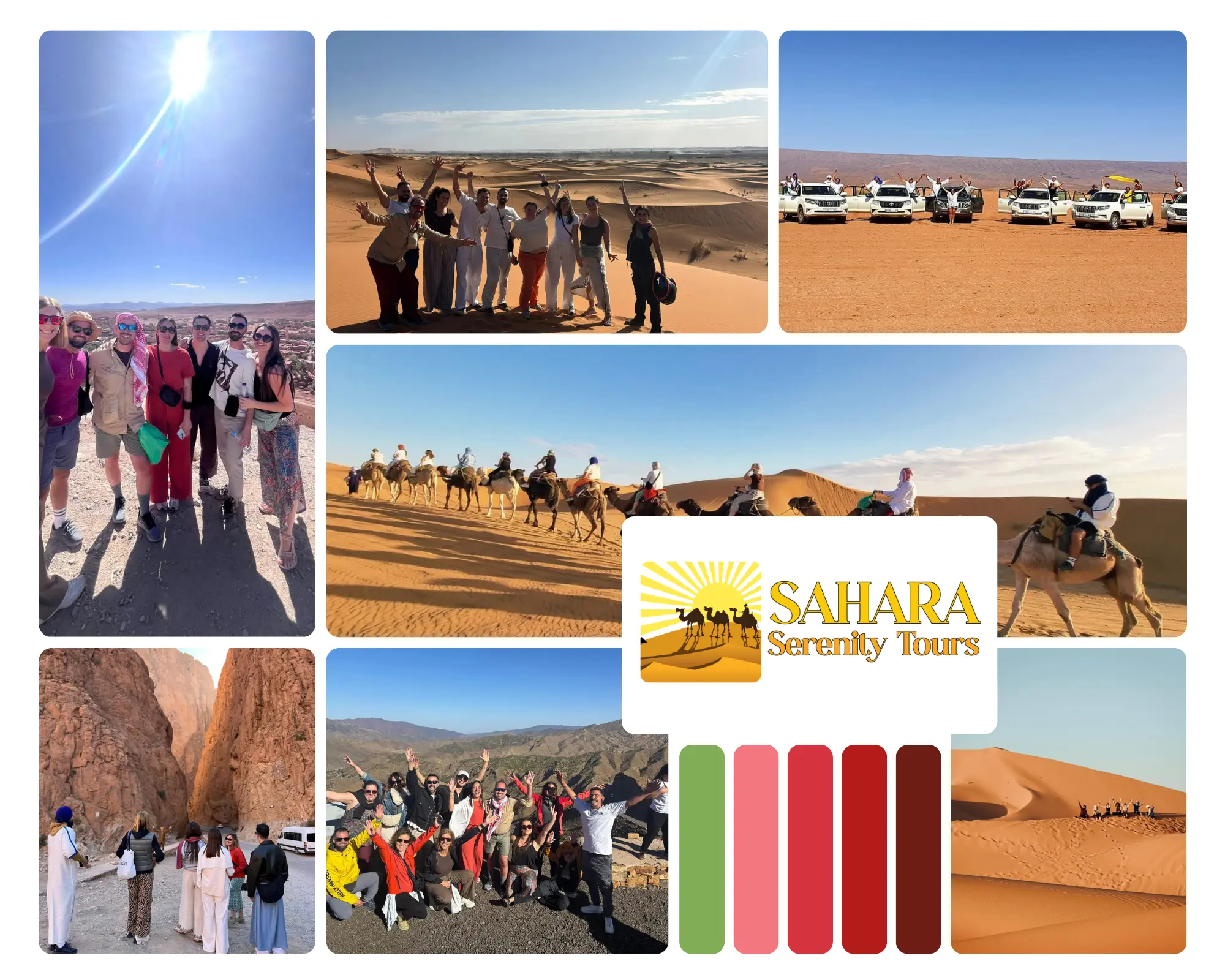 group of tourists,sahara desert,luxury sahara desert tour