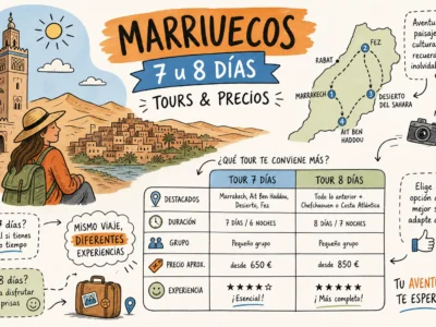 Marruecos en 7 u 8 días: comparativa de tours y precios