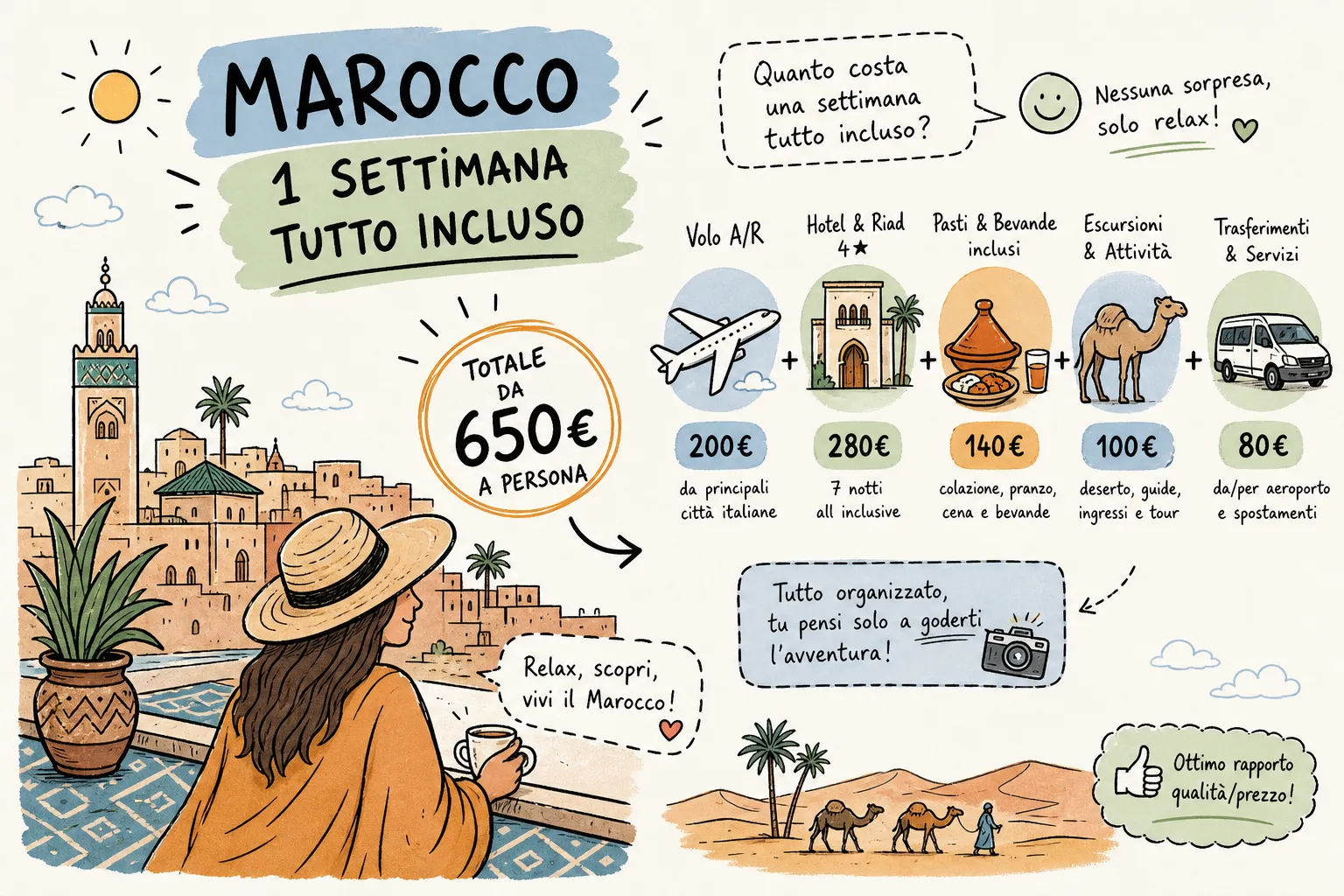 Quanto si spende per una settimana in Marocco tutto incluso